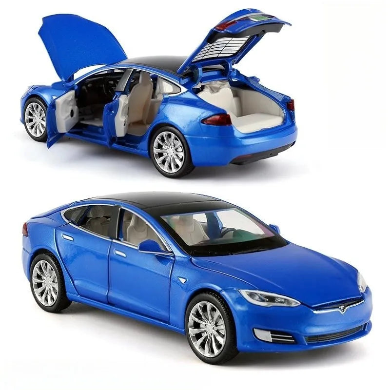 Tesla Model S 100D SUV toy car, die-cast alloy, metal, miniature, with sound and light