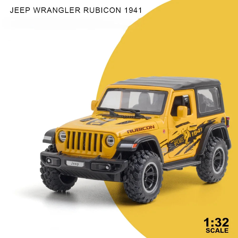 Đồ chơi xe hơi Jeep Wrangler Rubicon Off-Road Diecasts hợp kim Diecast Metal Sound and Light