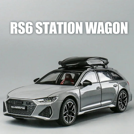 Xe ô tô mô hình hợp kim kim loại đúc Audi RS6 Station Wagon Bộ sưu tập đồ chơi mô phỏng âm thanh và ánh sáng