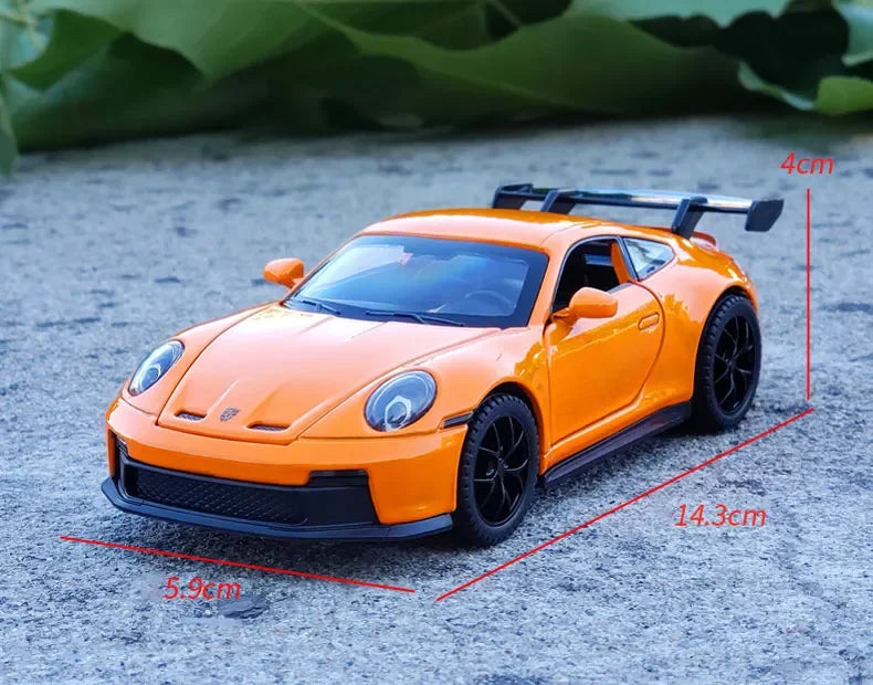 Mô hình xe hơi hợp kim Porsche 911 GT3 Supercar tỷ lệ 1:32 mới có đèn âm thanh kéo lùi Bộ sưu tập đồ chơi mô hình đúc khuôn trang trí