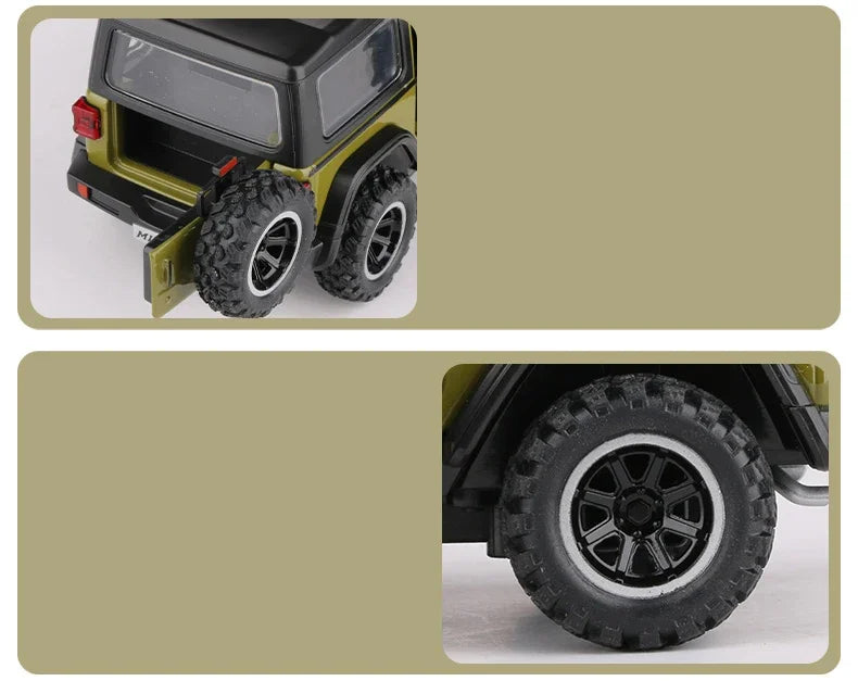 Đồ chơi xe hơi Jeep Wrangler Rubicon Off-Road Diecasts hợp kim Diecast Metal Sound and Light