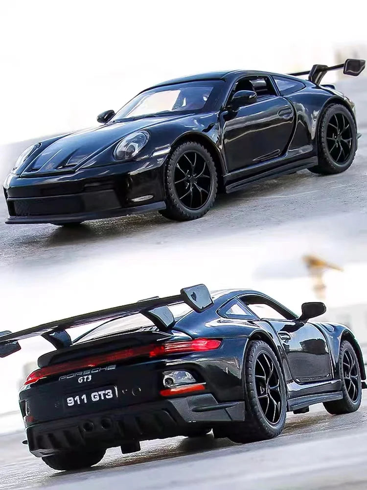 Mô hình xe hơi hợp kim Porsche 911 GT3 Supercar tỷ lệ 1:32 mới có đèn âm thanh kéo lùi Bộ sưu tập đồ chơi mô hình đúc khuôn trang trí