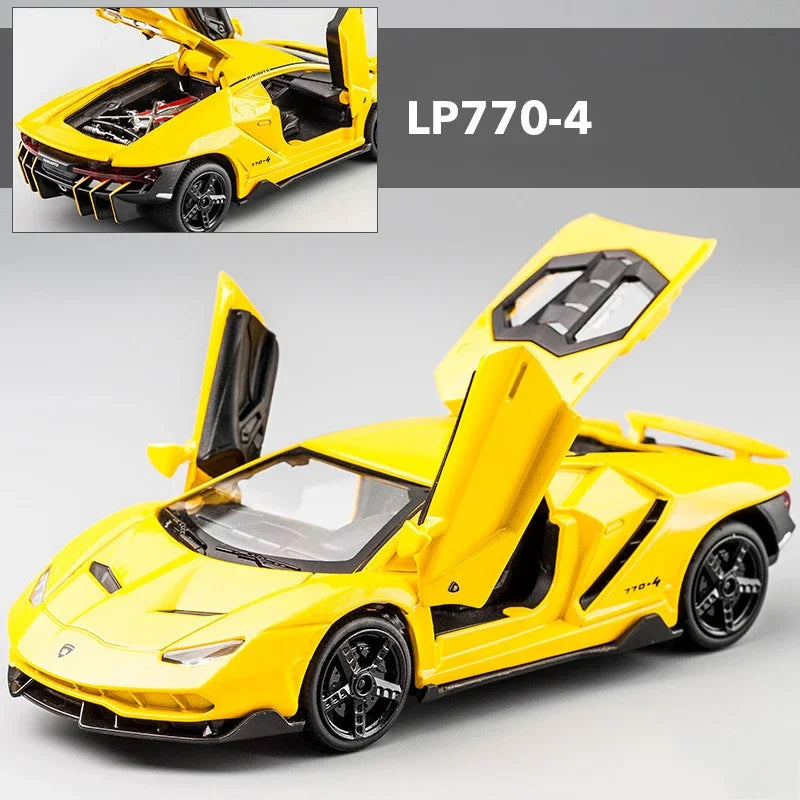 Lamborghinis Alloy Sports Cars Diecast Models Audio Super Racing Cars Tail Lift Wheels