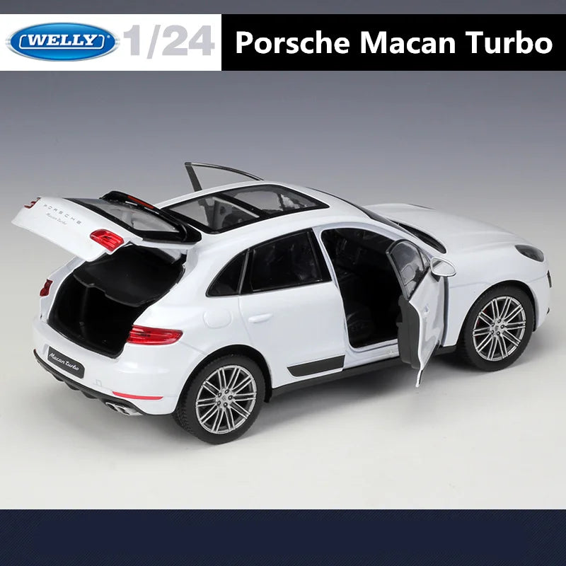 WELLY 1:24 Porsche Macan Turbo SUV Alloy Diecast Car Model Metal Car Model High Simulation