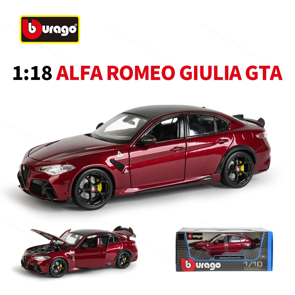 Bburago 1:18 Alfa Romeo Giulia GTA Sports Car Static Simulation Die Cast Vehicles Collectible Model Car Toys