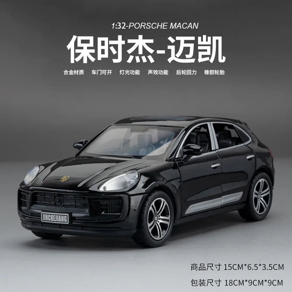 1:32 Porsche Macan T SUV Diecast Alloy Car Model Simulation Toy Sound Light Pull Back Collecte Decoration