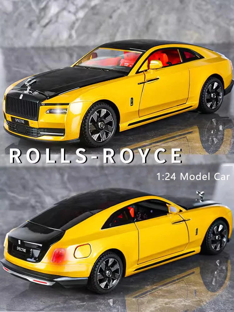 1:24 Rolls-Royce Mô hình xe hợp kim sáng bóng Mô phỏng âm thanh và ánh sáng Xe đồ chơi kéo lại Xe thể thao Bộ sưu tập đồ trang trí Quà tặng cho bé trai