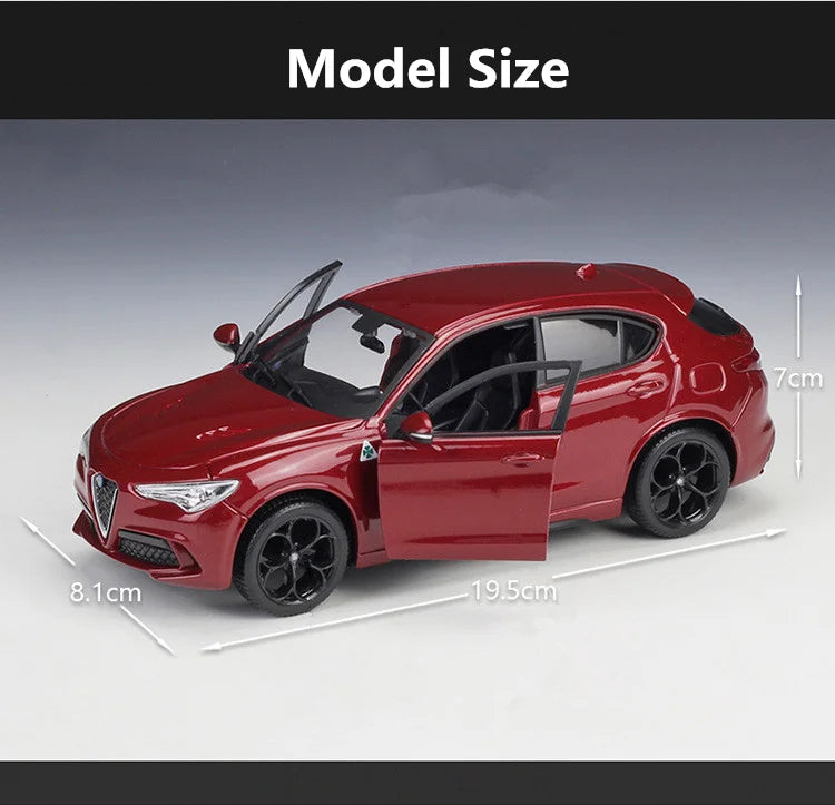 Bburago 1:24 Alfa Romeo Stelvio SUV Diecast Alloy Car Model Metal Toy Car Simulation Model