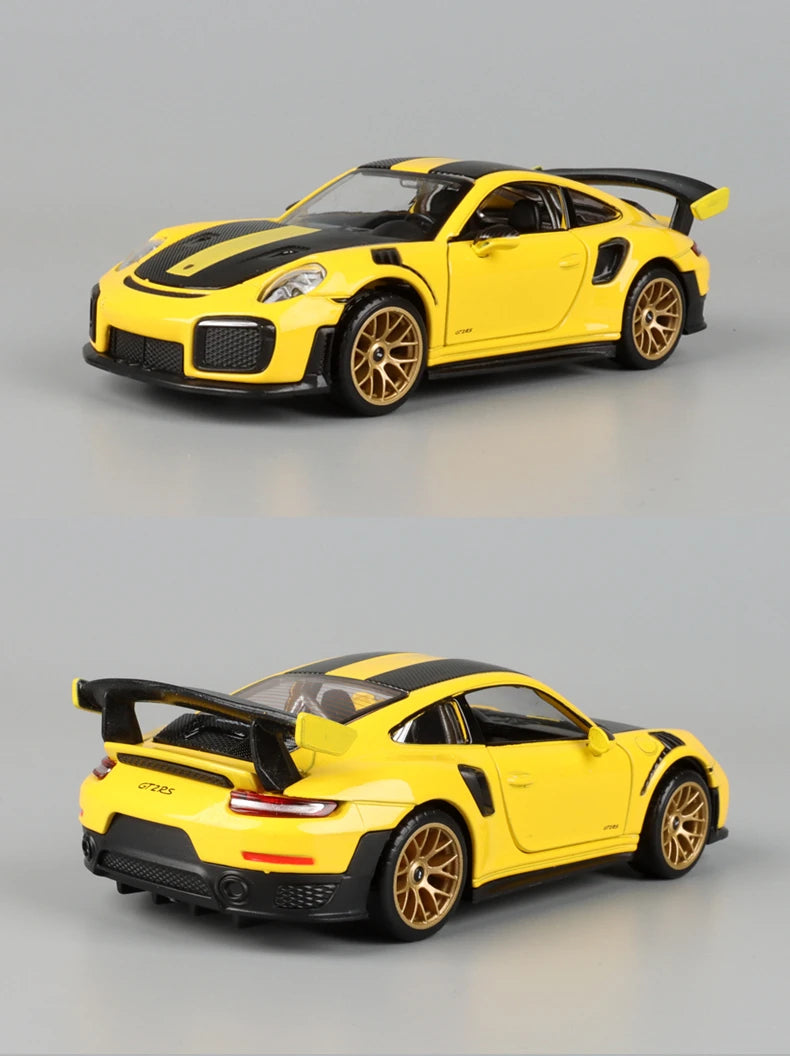 1:32 Porsche 911 GT2 RS Diecasts Alloy Sports Car Model Metal Racing Car Model Sound and Light Simulation