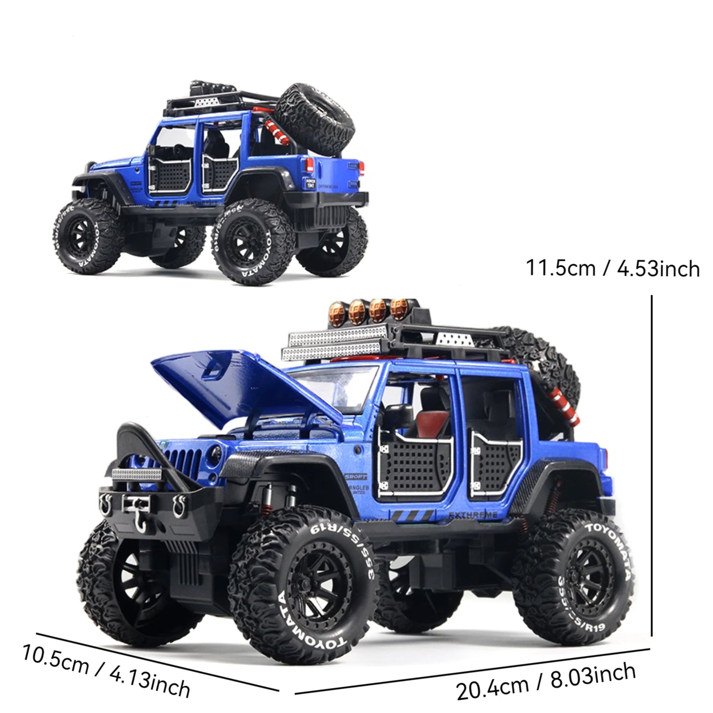 Alloy off-road horse simulation Jeep toy with sound and light