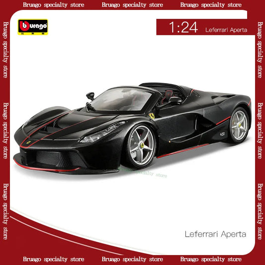 Bruago 1:24 Ferrari mui trần màu đen đúc kim loại hợp kim mô hình xe hơi bộ sưu tập tuyệt vời đồ trang trí tĩnh mô hình xe hơi đồ chơi quà tặng nam