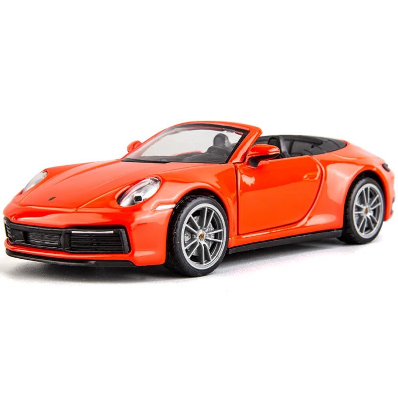 1:32 Porsche 911 Carrera Die-cast Alloy Toy Car Model with Sound and Light Pull Back