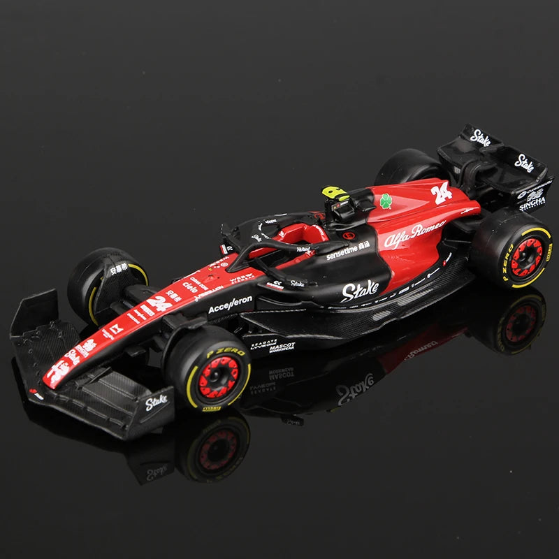 Bburago 1:43 2023 F1 Model RB19 W14 SF23 C43 A523 AMR23 Đồ chơi xe đua hợp kim Red Bull Mercedes Alfa Romeo Apline