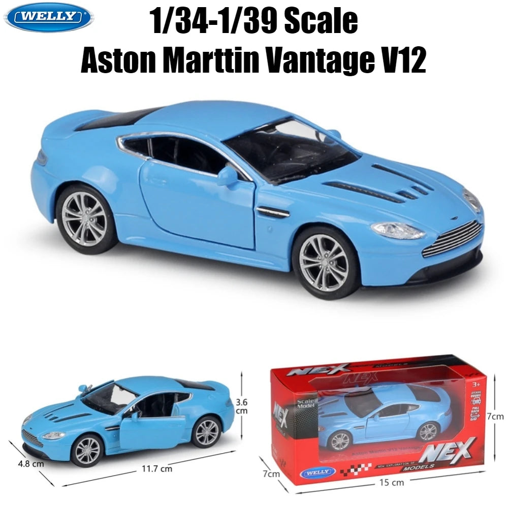 1/36 Aston Martin Vantage Toy Car Miniature Model RMZ CiTY Free Wheels Pull Back Diecast Alloy Collection Gift For Children Boy