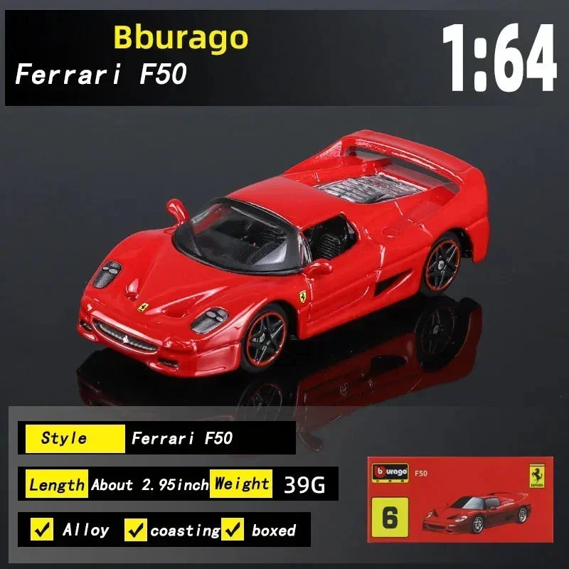 Burago 1:64 Ferrari Series SF90 488P Roma F430 F12 Mô hình xe hợp kim Bộ sưu tập quà tặng ngày lễ Mô hình xe