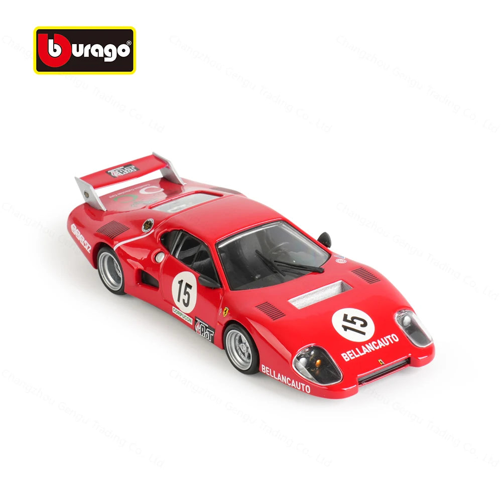 Bburago 1:43 Ferrari 512 BB II Serie 1981 Xe mô hình tĩnh đúc nguyên khối Đồ chơi xe đua