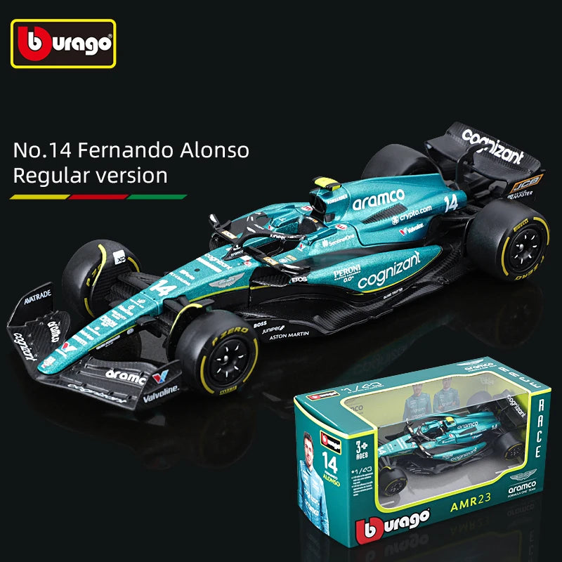 Bburago 1:43 2023 Aston Martin AMR23 F1 Formula Xe hợp kim đúc khuôn Đồ chơi mô hình đua xe sưu tập