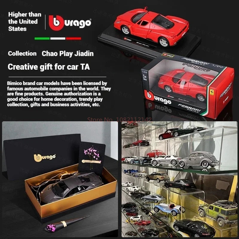 Bruago 1:24 Diecast Model Car Original Ferrari Enzo 488 Classic Car Quà tặng sưu tập xe Force Control Model Car