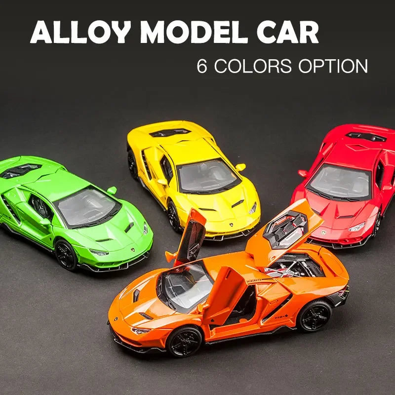 Lamborghinis Alloy Sports Cars Diecast Models Audio Super Racing Cars Tail Lift Wheels