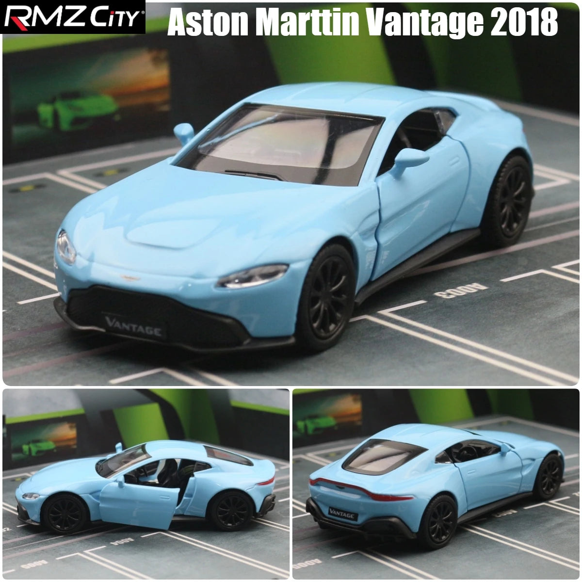 1/36 Aston Martin Vantage Toy Car Miniature Model RMZ CiTY Free Wheels Pull Back Diecast Alloy Collection Gift For Children Boy