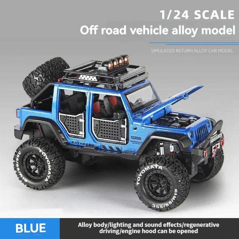 Alloy off-road horse simulation Jeep toy with sound and light