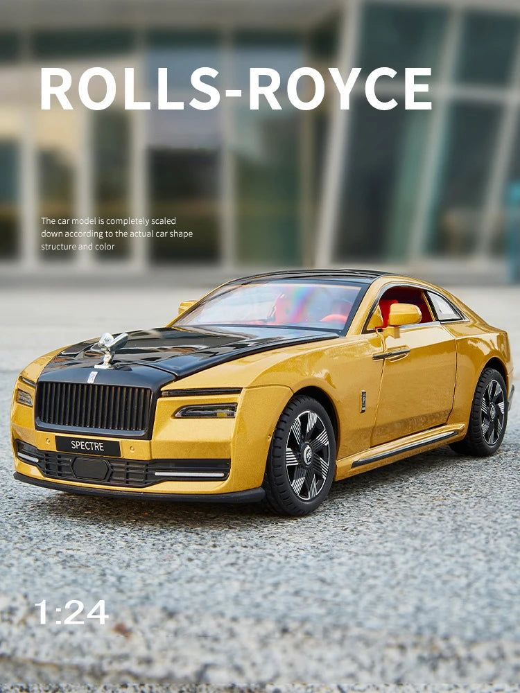 1:24 Rolls-Royce Spectre Hợp kim Đúc Đồ chơi Mô hình Xe hơi Âm thanh và Ánh sáng Kéo lại Đồ chơi Trẻ em Quà tặng Sinh nhật