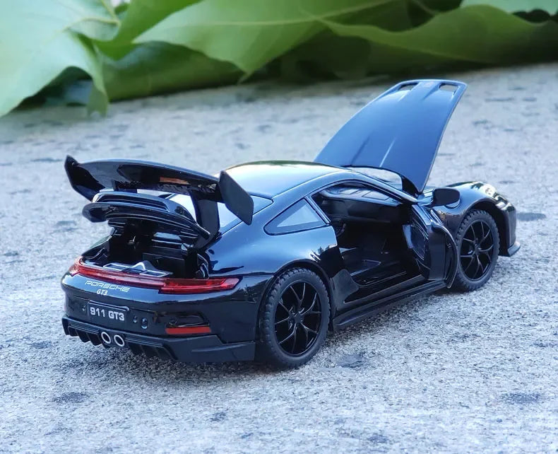 Mô hình xe hơi hợp kim Porsche 911 GT3 Supercar tỷ lệ 1:32 mới có đèn âm thanh kéo lùi Bộ sưu tập đồ chơi mô hình đúc khuôn trang trí