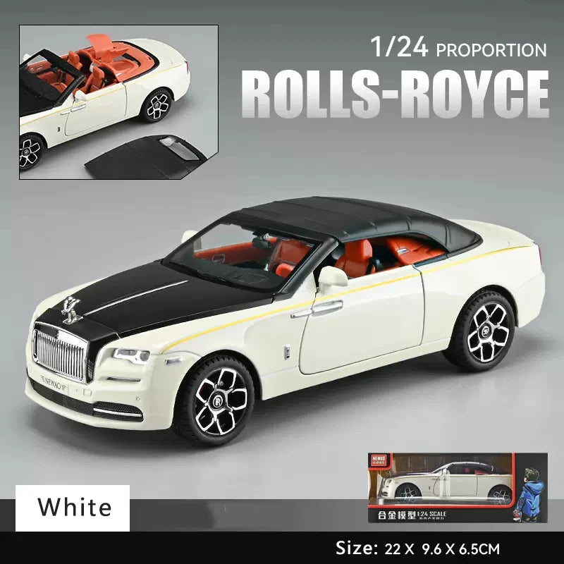 1:24 Rolls Royce Dawn Mô hình xe hợp kim mô phỏng âm thanh và ánh sáng Xe đồ chơi kéo lùi Xe thể thao mui trần Quà tặng cho bé trai