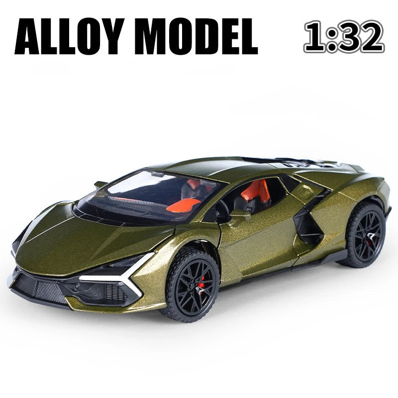 Đồ chơi mô hình xe hơi hợp kim Lambos Revuelto Super Car Die Casting Toy Sound and Light Car Toy