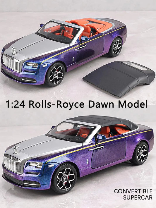 1:24 Rolls Royce Dawn Mô hình xe hợp kim mô phỏng âm thanh và ánh sáng Xe đồ chơi kéo lại Mô hình đúc khuôn Bộ sưu tập bé trai Quà tặng trang trí