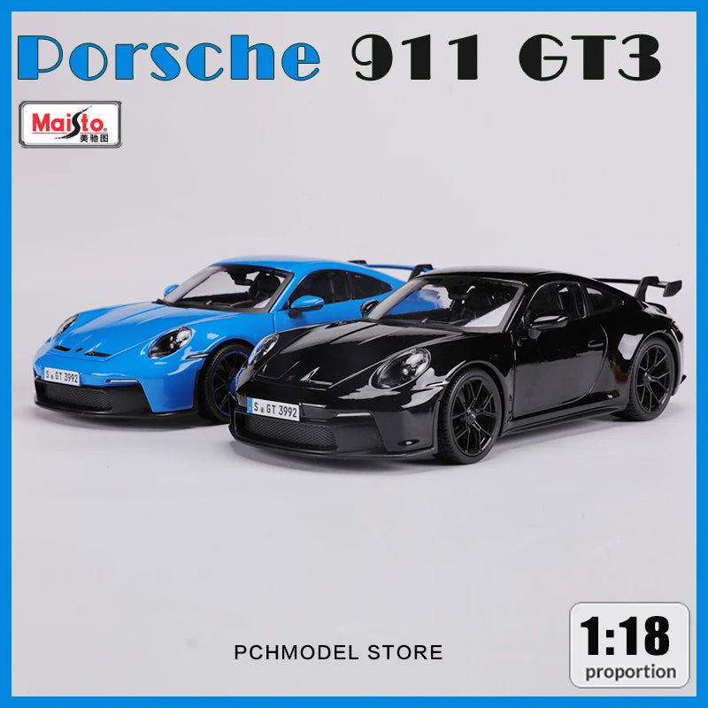 Maisto 1:18 Porsche 911 GT3 Racing Edition Die Casting Alloy Car Model Art Deco Collection Toy Tools Gift Factory