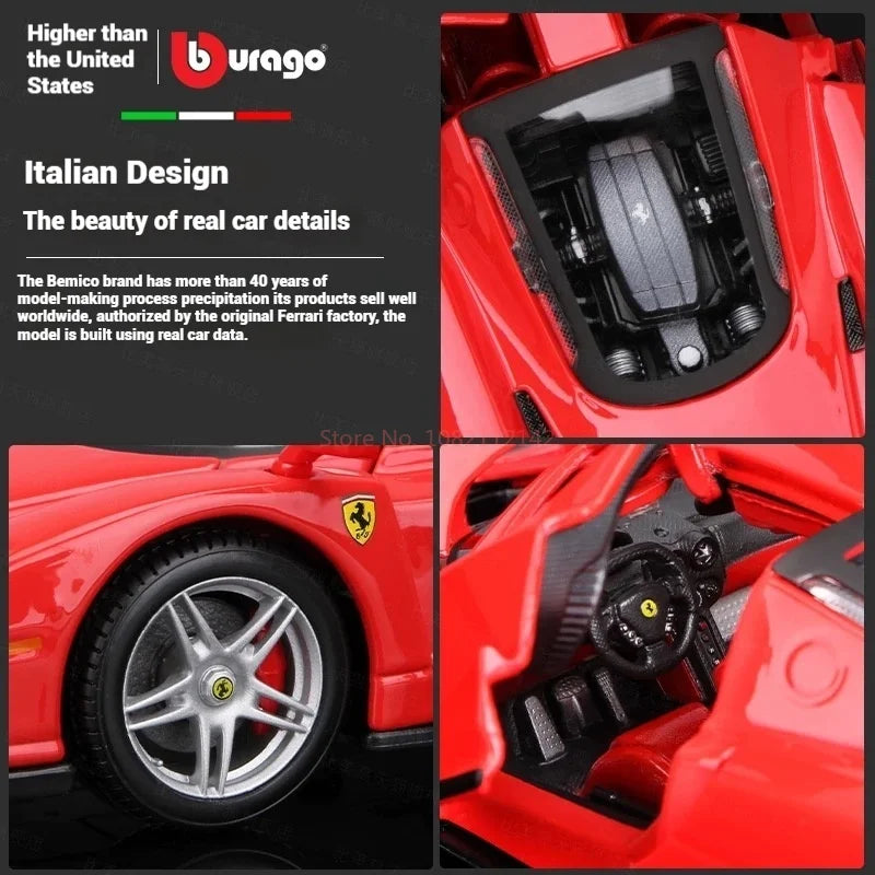 Bruago 1:24 Diecast Model Car Original Ferrari Enzo 488 Classic Car Quà tặng sưu tập xe Force Control Model Car