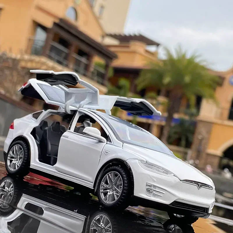 Tesla Model X Model S Diecasts Alloy Car Models Metal Toy Cars Simulation Car Models Sound and Light Collection