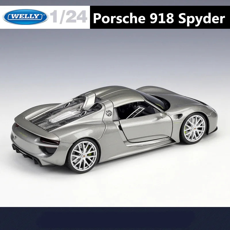 Welly 1:24 Porsche 918 Diecasts Mô hình xe thể thao bằng hợp kim Bộ sưu tập đồ chơi mô phỏng xe đua bằng kim loại