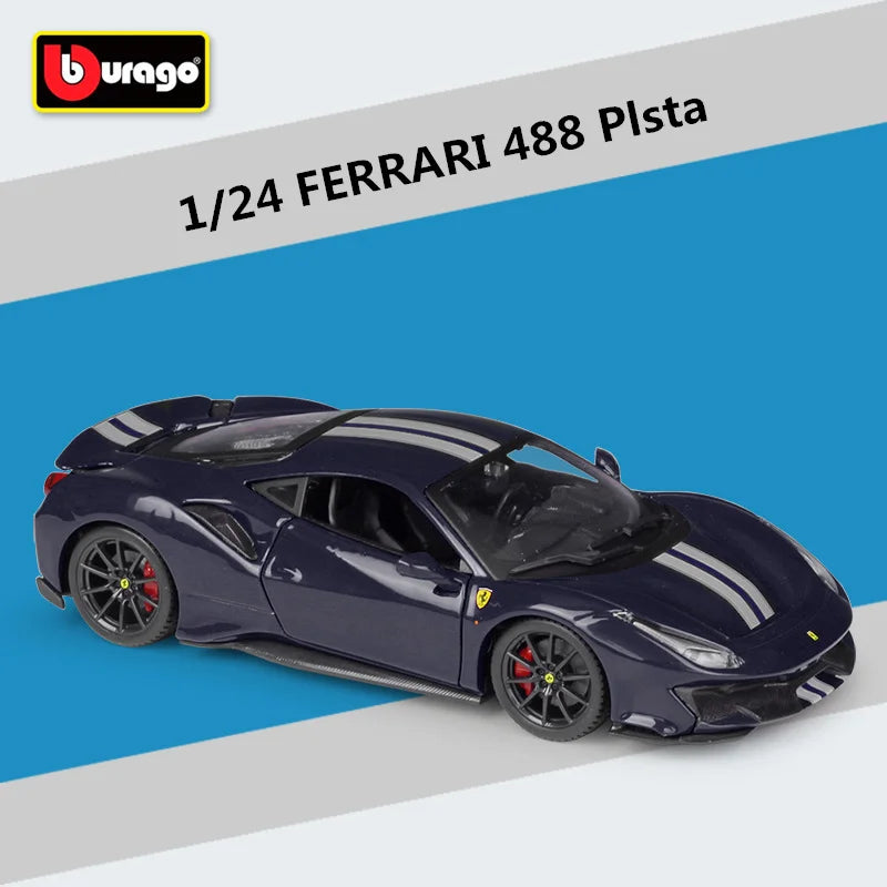 Bburago 1:24 Ferrari 488 PIsta Mô hình xe thể thao bằng hợp kim Diecast Metal Racing Car Vehicles Model High Simulation Children Toy Gift