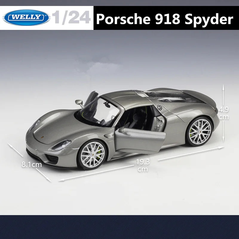 Welly 1:24 Porsche 918 Diecasts Mô hình xe thể thao bằng hợp kim Bộ sưu tập đồ chơi mô phỏng xe đua bằng kim loại