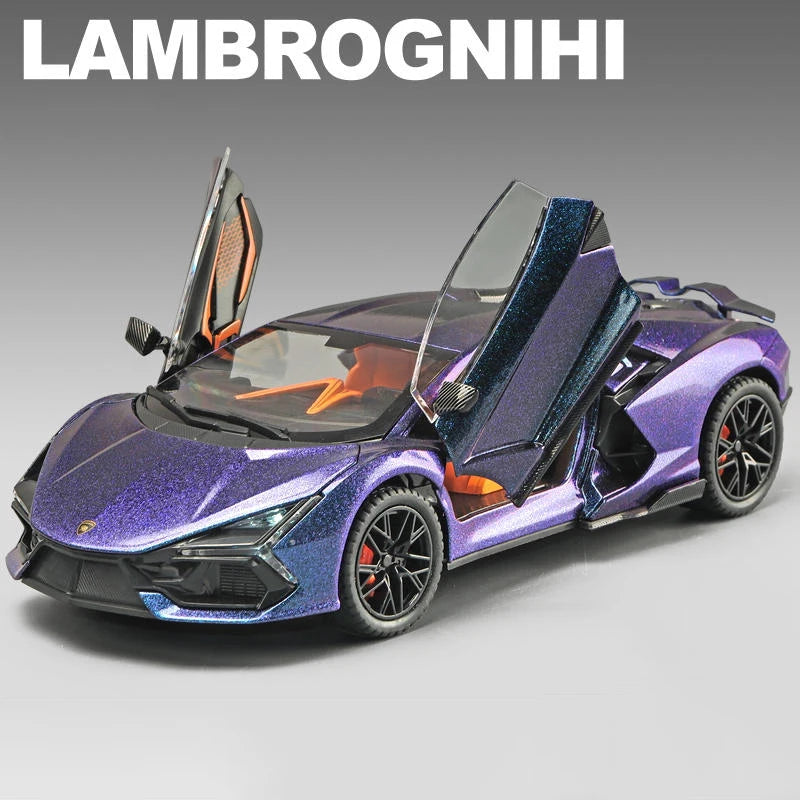 Xe mô hình hợp kim Lambos Revuelto Supercar tỷ lệ 1:24 mới có đồ chơi xe hơi bằng kim loại đúc có âm thanh và ánh sáng