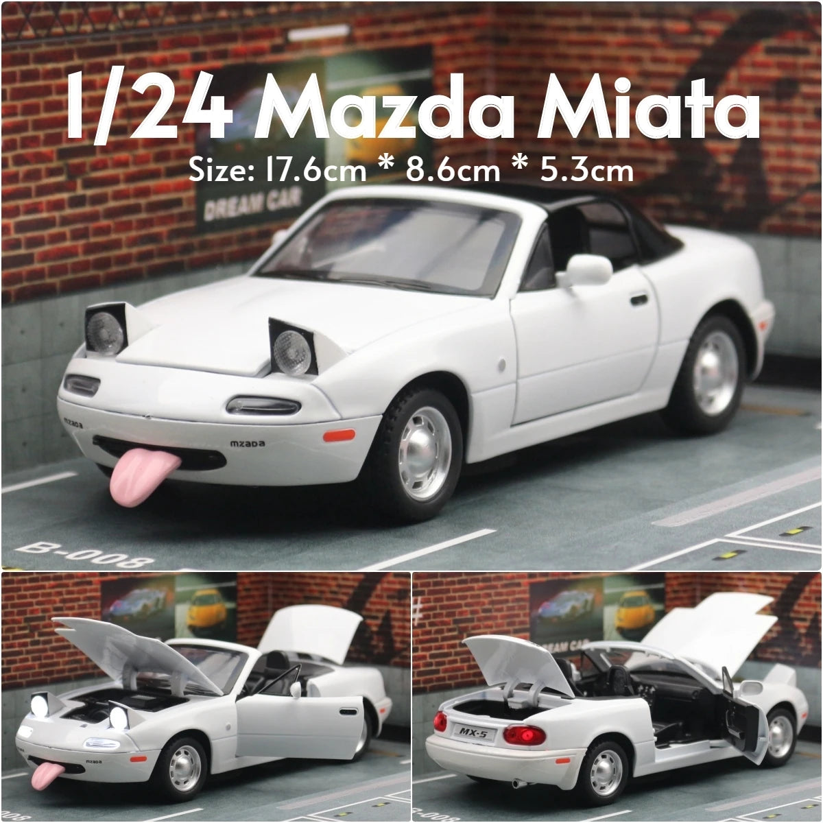 Bộ sưu tập quà tặng xe ô tô đồ chơi Mazda MX-5 Mini Diecast Miata RoadSter có cửa mở, âm thanh và ánh sáng