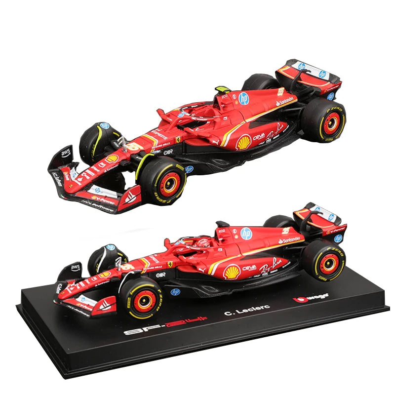 Bburago 1:43 Ferrari SF24 F1 Car Model 2024 Season 16# Leclerc 55# Sainz Alloy Luxury Vehicle Diecast Formula Racing Toy Gift