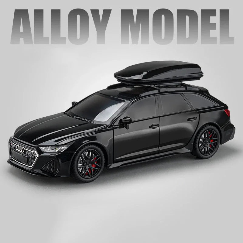 Audi RS6 Model Car Die-cast Alloy Toy 6 Opening Doors with Glowing Lights for Car Decoration