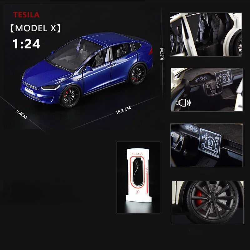 Tesla Model X Tesla Model 3 Die-cast toy car model with sound and light