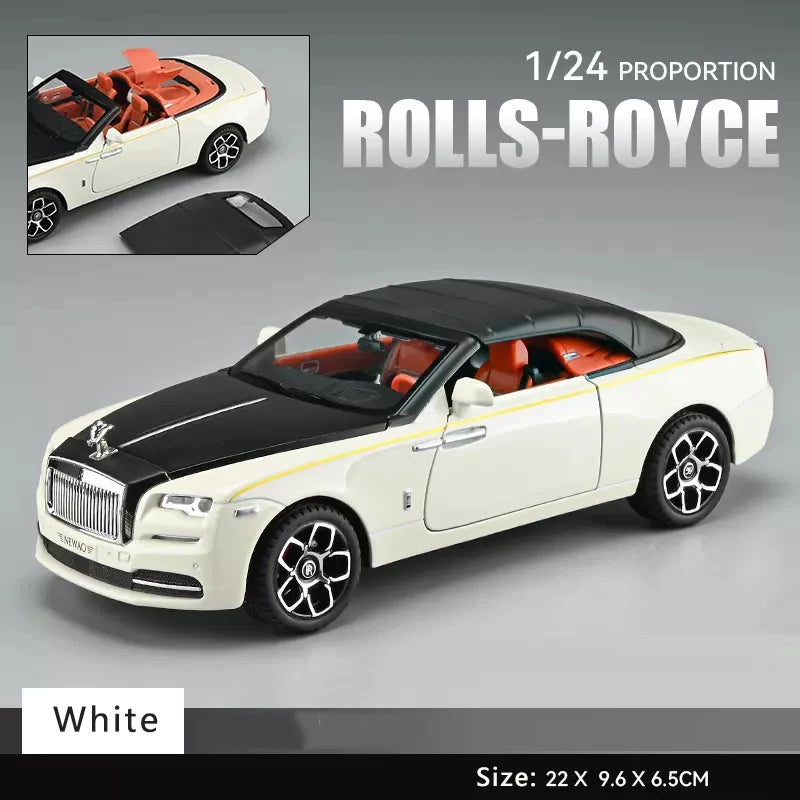 1:24 Rolls Royce Dawn Mô hình xe hợp kim mô phỏng âm thanh và ánh sáng Xe đồ chơi kéo lại Mô hình đúc khuôn Bộ sưu tập bé trai Quà tặng trang trí