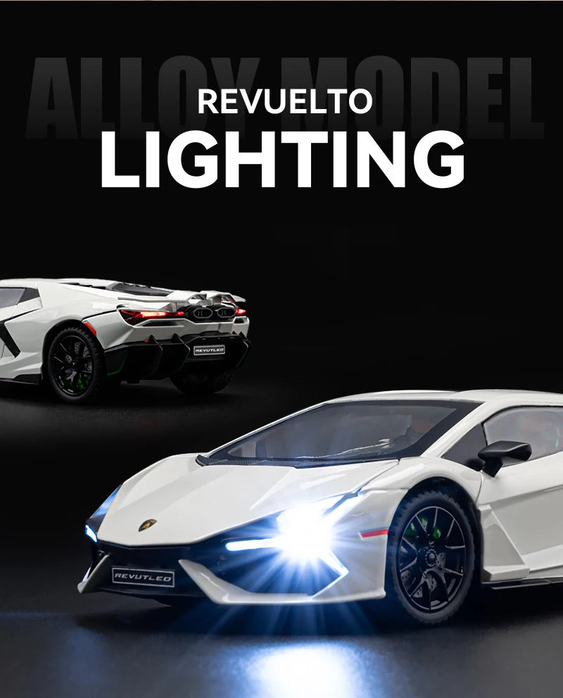 Lamborghini Revuelto Super Cars Alloy Cars Diecasts & Toy Cars Model Cars Metal Toy Cars Sound & Light Collection