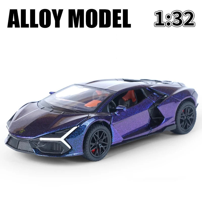 Đồ chơi mô hình xe hơi hợp kim Lambos Revuelto Super Car Die Casting Toy Sound and Light Car Toy