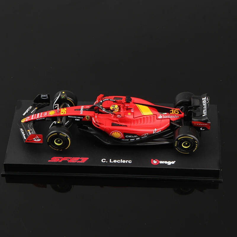 Bburago 1:43 Ferrari SF23 Xe hợp kim SF-23 Formula Racing Đồ chơi đúc Charles Leclerc 16# Carlos Sainz 55# Mô hình F1