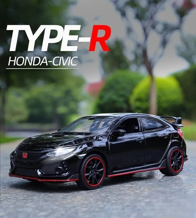 Mô hình xe ô tô đồ chơi Honda Civic Type R thu nhỏ có cửa mở, đèn và nhạc