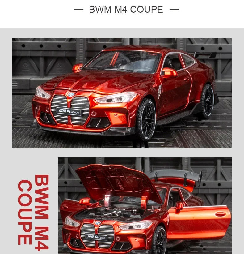 Xe thể thao BMW M4 Coupe bằng hợp kim Diecasts &amp; Đồ chơi Xe mô hình xe đồ chơi bằng kim loại Âm thanh Ánh sáng Mô phỏng