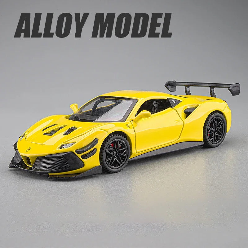 1:32 Ferraris 488 Supercar Alloy Car Diecasts & Toy Vehicles Car Model Sound and light Pull back Car Toys Gifts