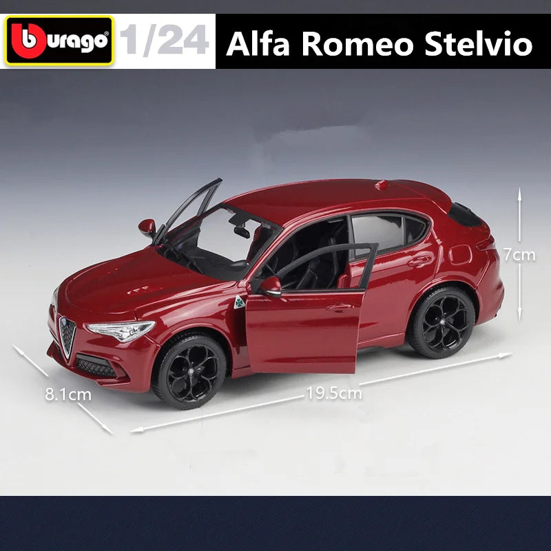 Bburago 1:24 Alfa Romeo Stelvio SUV Diecast Alloy Car Model Metal Toy Car Simulation Model