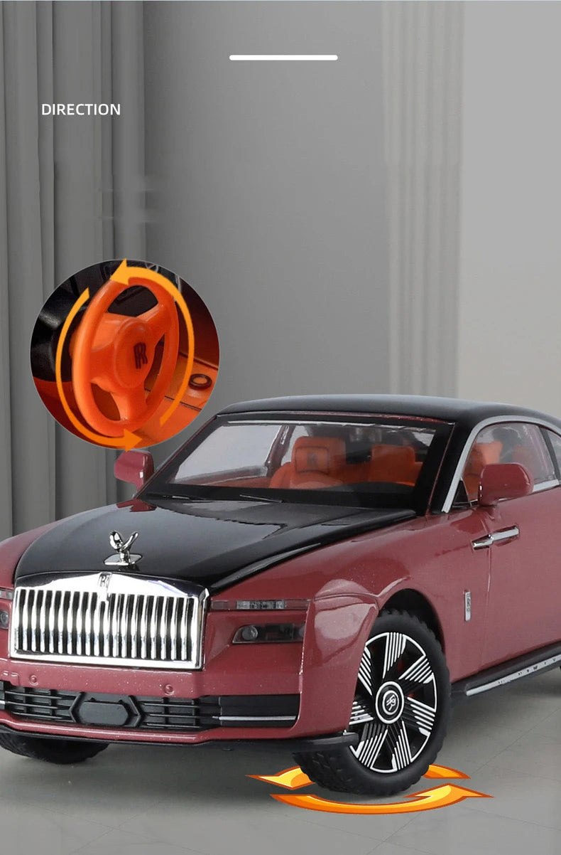 Xe ô tô đồ chơi Rolls Royce Spectre hợp kim đúc tỉ lệ 1/24 có âm thanh và ánh sáng, đồ chơi trẻ em, quà tặng sinh nhật